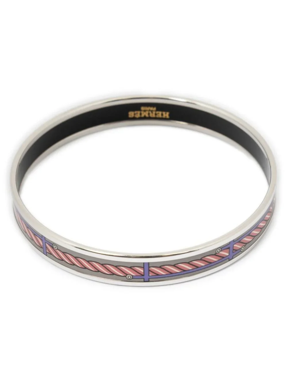 Hermes Enamel Bangle Red Purple Rope Motif Bracelet